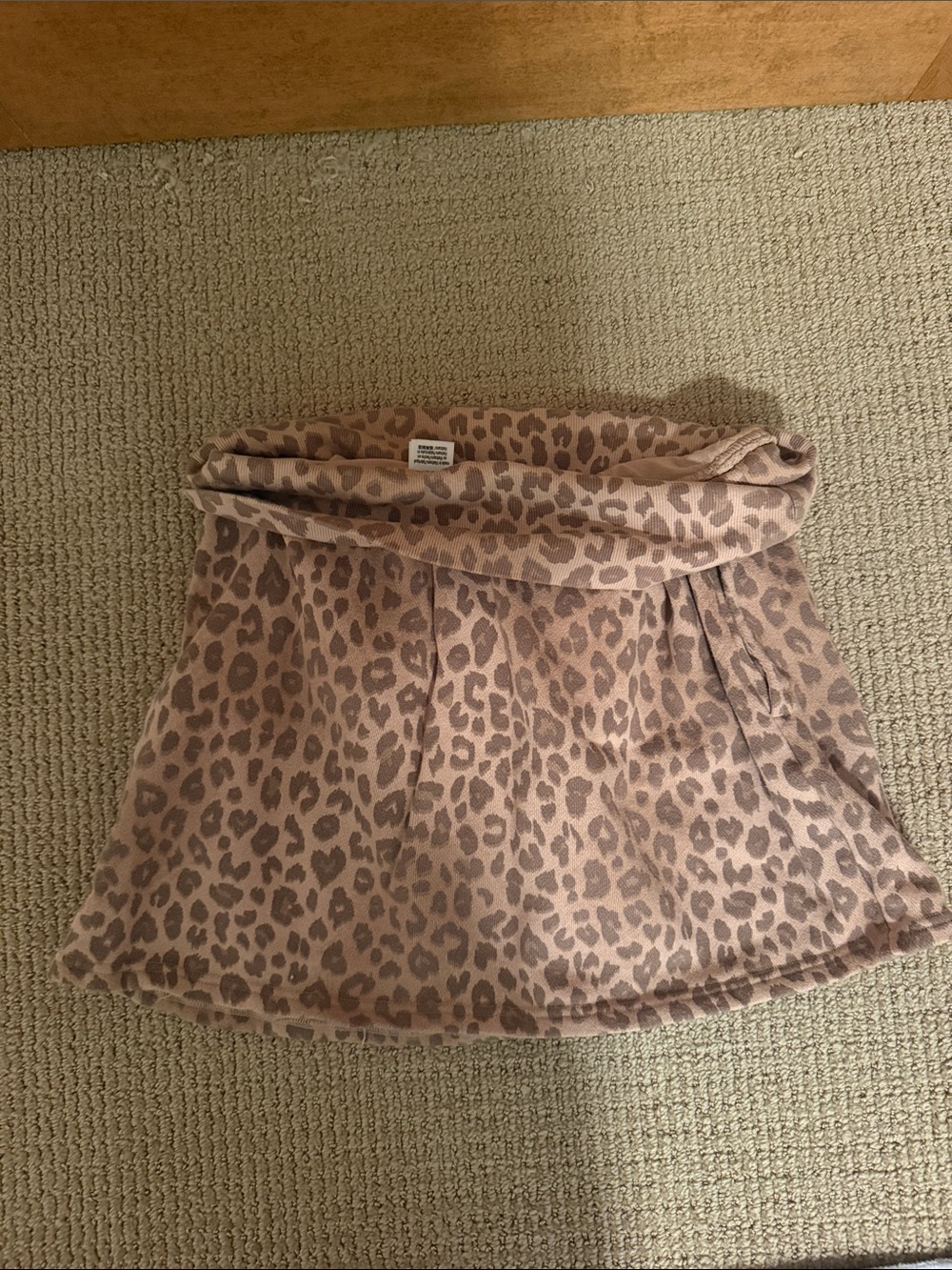 PINK Victoria's Secret Pink Taupe Leopard Skater Skirt